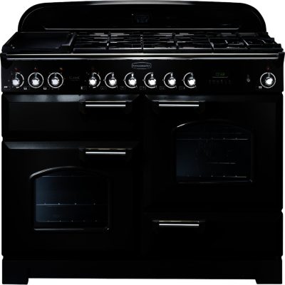 Rangemaster Classic Deluxe 110cm Dual Fuel 79800 Range Cooker in Black with Brass Trim and FSD Hob Rangemaster Classic Deluxe 110cm Dual Fuel 79800 Range Cooker in Black with Brass Trim and FSD Hob